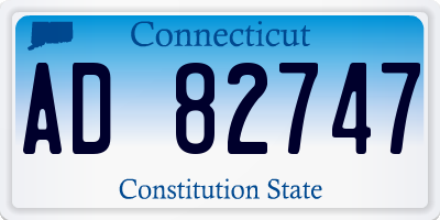 CT license plate AD82747
