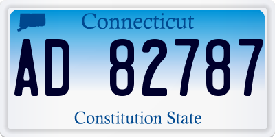 CT license plate AD82787