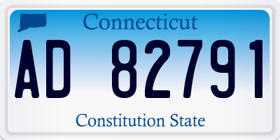 CT license plate AD82791