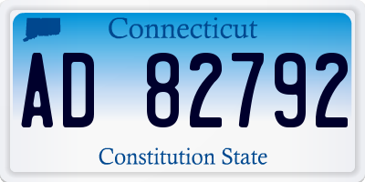 CT license plate AD82792