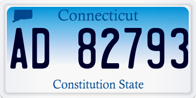 CT license plate AD82793