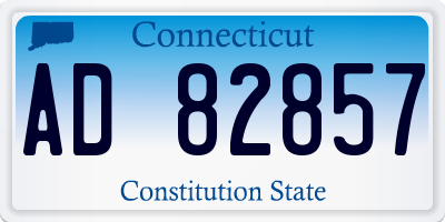 CT license plate AD82857