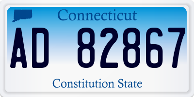 CT license plate AD82867