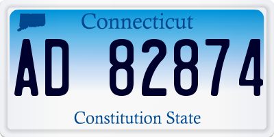 CT license plate AD82874