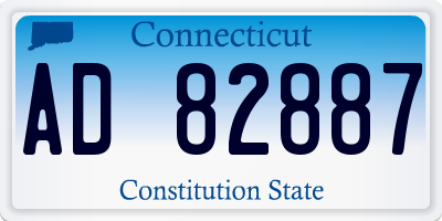 CT license plate AD82887