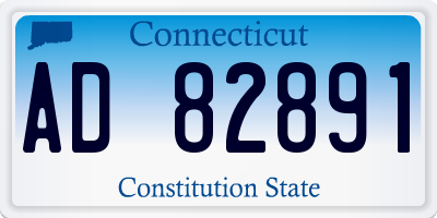 CT license plate AD82891