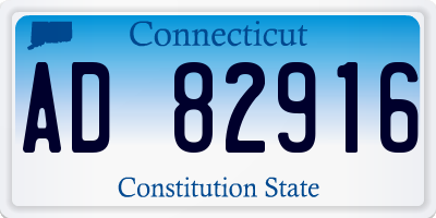 CT license plate AD82916