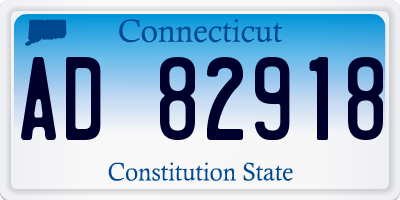CT license plate AD82918
