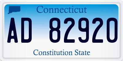 CT license plate AD82920