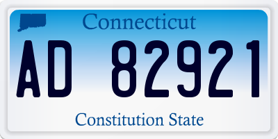 CT license plate AD82921