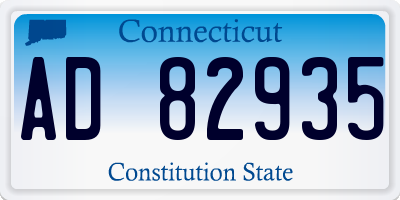 CT license plate AD82935