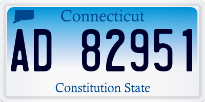 CT license plate AD82951
