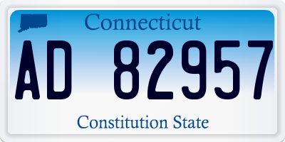 CT license plate AD82957