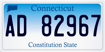 CT license plate AD82967