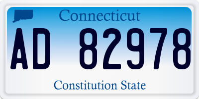 CT license plate AD82978