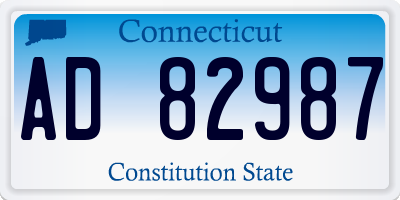 CT license plate AD82987