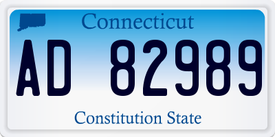 CT license plate AD82989