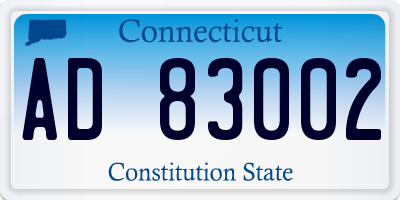 CT license plate AD83002