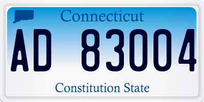 CT license plate AD83004