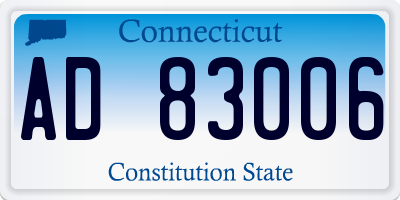 CT license plate AD83006