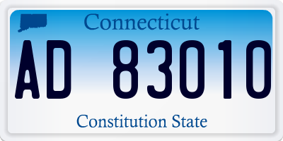 CT license plate AD83010