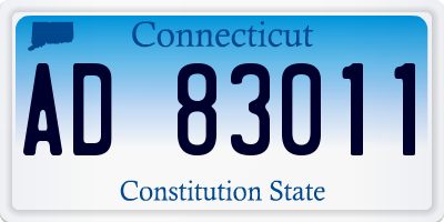CT license plate AD83011