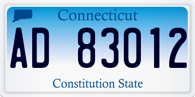 CT license plate AD83012
