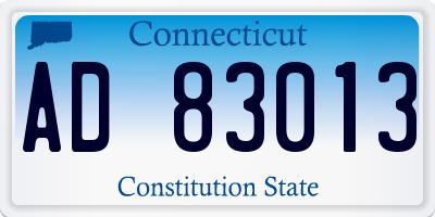 CT license plate AD83013