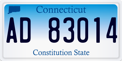 CT license plate AD83014