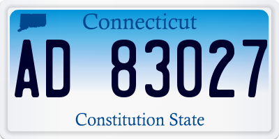 CT license plate AD83027