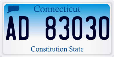 CT license plate AD83030