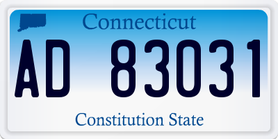 CT license plate AD83031