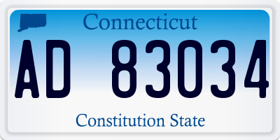 CT license plate AD83034