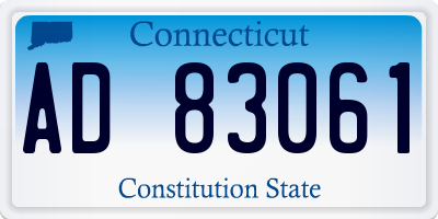 CT license plate AD83061