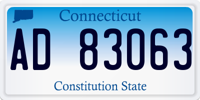 CT license plate AD83063