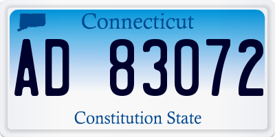 CT license plate AD83072