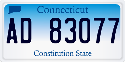 CT license plate AD83077