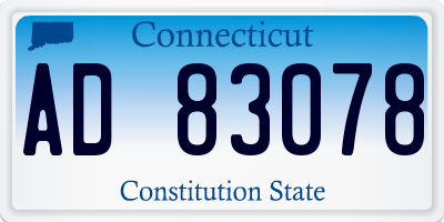 CT license plate AD83078