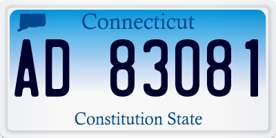 CT license plate AD83081