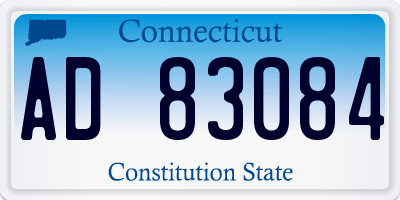 CT license plate AD83084