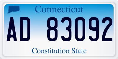CT license plate AD83092
