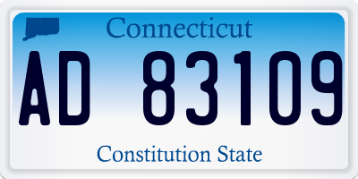CT license plate AD83109