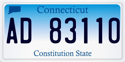 CT license plate AD83110