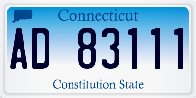 CT license plate AD83111