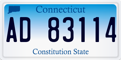 CT license plate AD83114