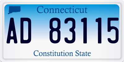 CT license plate AD83115