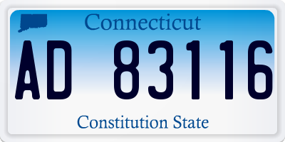 CT license plate AD83116
