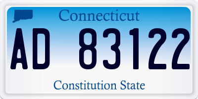 CT license plate AD83122