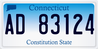 CT license plate AD83124