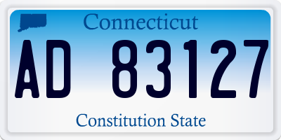CT license plate AD83127